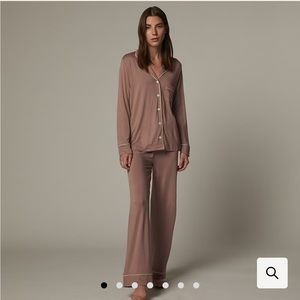Love & Lore Piped Pajama Pant Set, "Mink" color